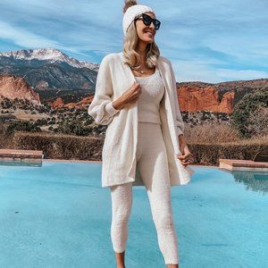 Express Fuzzy Fur Cropped Sweater set